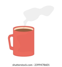 Ilustración vectorial de una taza de café o bebida caliente aromática.
