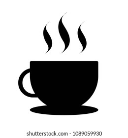 Vector Illustration A Cup of Coffee. Cup in Black and White