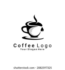vector illustration of a cup of coffee, can be used for cafe logos, bars, brands, labels, and t-shirt screen printing
