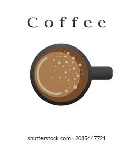 Vector illustration of a cup of coffee, Cappuccino coffee in a red cup on a white background.