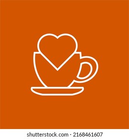 Vector illustration of a cup of coffee combined with love logo