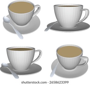 Ilustración vectorial de un diseño de taza de café para acompañar el desayuno 