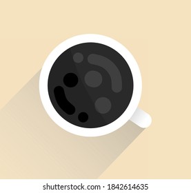 ilustración vectorial de una taza de café, estilo de diseño plano