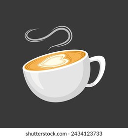 
vector illustration of a cup of coffee with a heart ornament