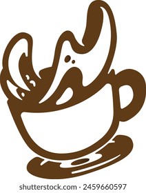 vector illustration of a cup of coffee icon, symbol, and logo can be used as logo for brand, cafe, food, coffee, merch, beverages business