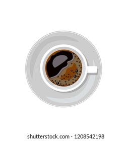 Vector illustration of cup of coffee isolated on white background
