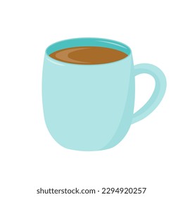 Vector illustration of a cup of coffee. Isolated on a white background. Illustration in flat style.