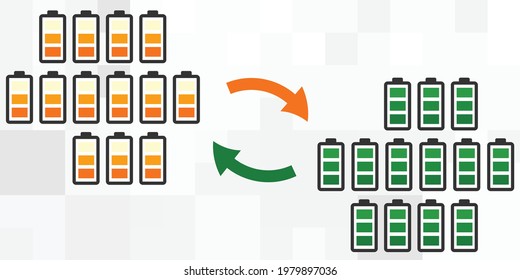 vector illustration for cup of coffee and loaded battery energetic drink