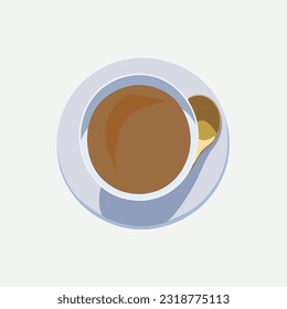 vector illustration of a cup of coffee with milk icon
