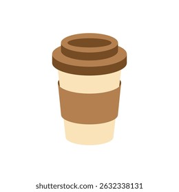 Vector illustration of a cup of coffee on a white background
