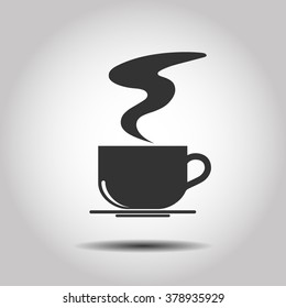 vector illustration of a cup of coffee. Signboard cafe