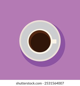 Vector illustration of a cup of coffee. Simple style. Element for creating a seamless pattern. For banner, business card, menu