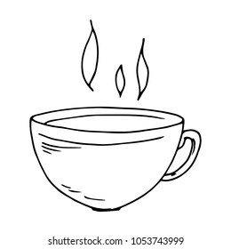Vector illustration of a cup for coffee or tea. Mug with a coffee. Cup of tea. 