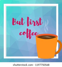 Vector illustration. Cup with coffee top view