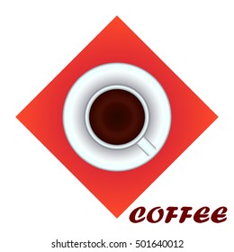 vector illustration cup of coffee top view