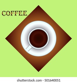 vector illustration cup of coffee top view