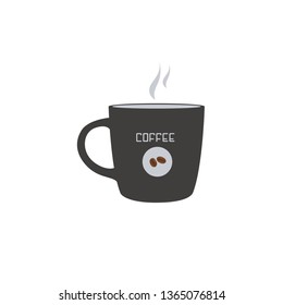 Vector Illustration A cup of coffee with white background in flat design - vector