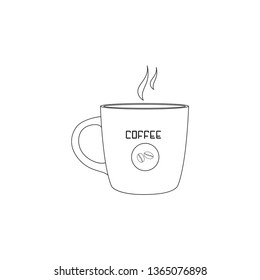 Vector Illustration A cup of coffee with white background in Lineart design - vector