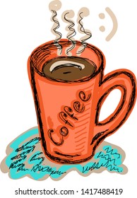 Vector illustration a cup of delicious coffee