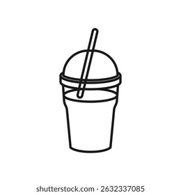 Ilustração vetorial de um copo de bebida em um fundo branco