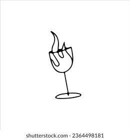 ilustración vectorial de una taza llena de concepto de fuego