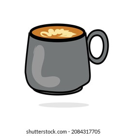 Copa de Ilustración Vector de Café Fresco. Estilo plano. Diseño decorativo para Cafetería, Carteles, Cartas