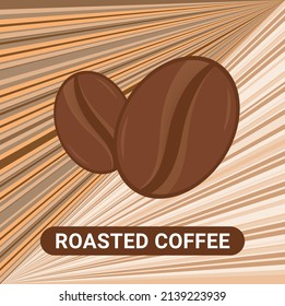 Vector Illustration Cup of Fresh Coffeeor coffee bean Flat Style. Decorative Design for Cafeteria, Posters, Banners, Cards