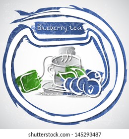 Vector illustration of cup of fruit tea