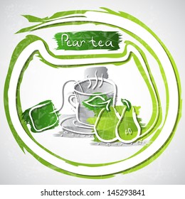 Vector illustration of cup of fruit tea