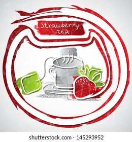Vector illustration of cup of fruit tea