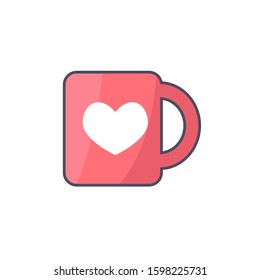 vector illustration cup and heart icon flat design