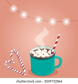 Vector illustration cup of hot cocoa