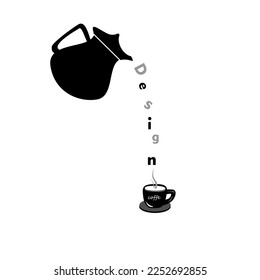 Vector illustration of a cup of hot coffee