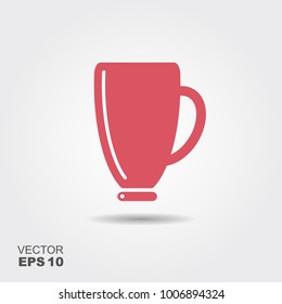 Vector illustration of a Cup for a hot drink. Flat icon