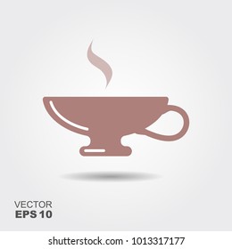Vector illustration of a Cup for a hot drink. Flat icon