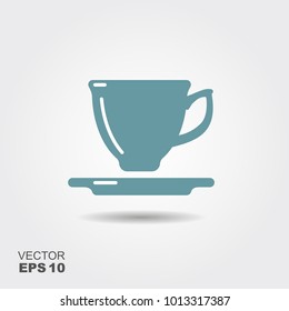 Vector illustration of a Cup for a hot drink. Flat icon