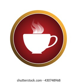 Vector illustration of cup icon button on white background