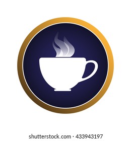 Vector illustration of cup icon button on white background