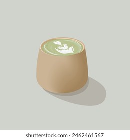 Ilustración vectorial de Una Copa de Matcha