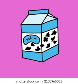 Vektorgrafik-Tasse-Milch auf violettem Hintergrund 