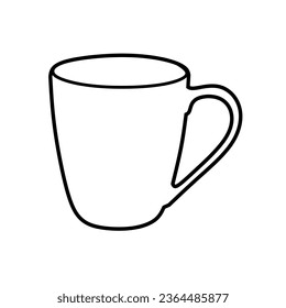 Vector illustration cup mug lineart isolated for coloring white background