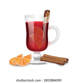 Vector illustration cup mulled wine