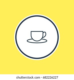 Vector Illustration Of Cup Outline. Beautiful Eating Element Also Can Be Used As Tea Element.