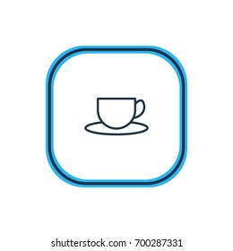 Vector Illustration Of Cup Outline. Beautiful Eating Element Also Can Be Used As Tea Element.