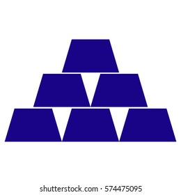 Vector Illustration of Cup Pyramid in Blue Icon
