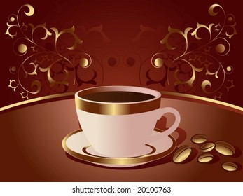 Vector illustration.  Cup and saucer.