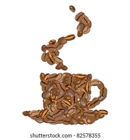 Vector illustration of cup with a saucer from coffee.