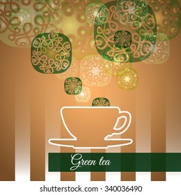 Vector illustration of cup with smoke design elements, Idea concept