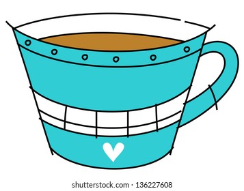 Vector illustration of a cup of tea