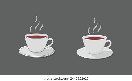 "Vector illustration of a cup of tea in a fill color style. Perfect for adding warmth to your designs."